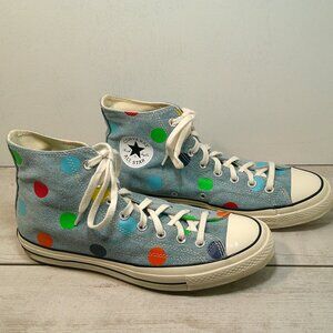 Converse Golf Le Fleur, Chuck Taylor, Blue High-Top Polka Dot Sneakers, Size 10